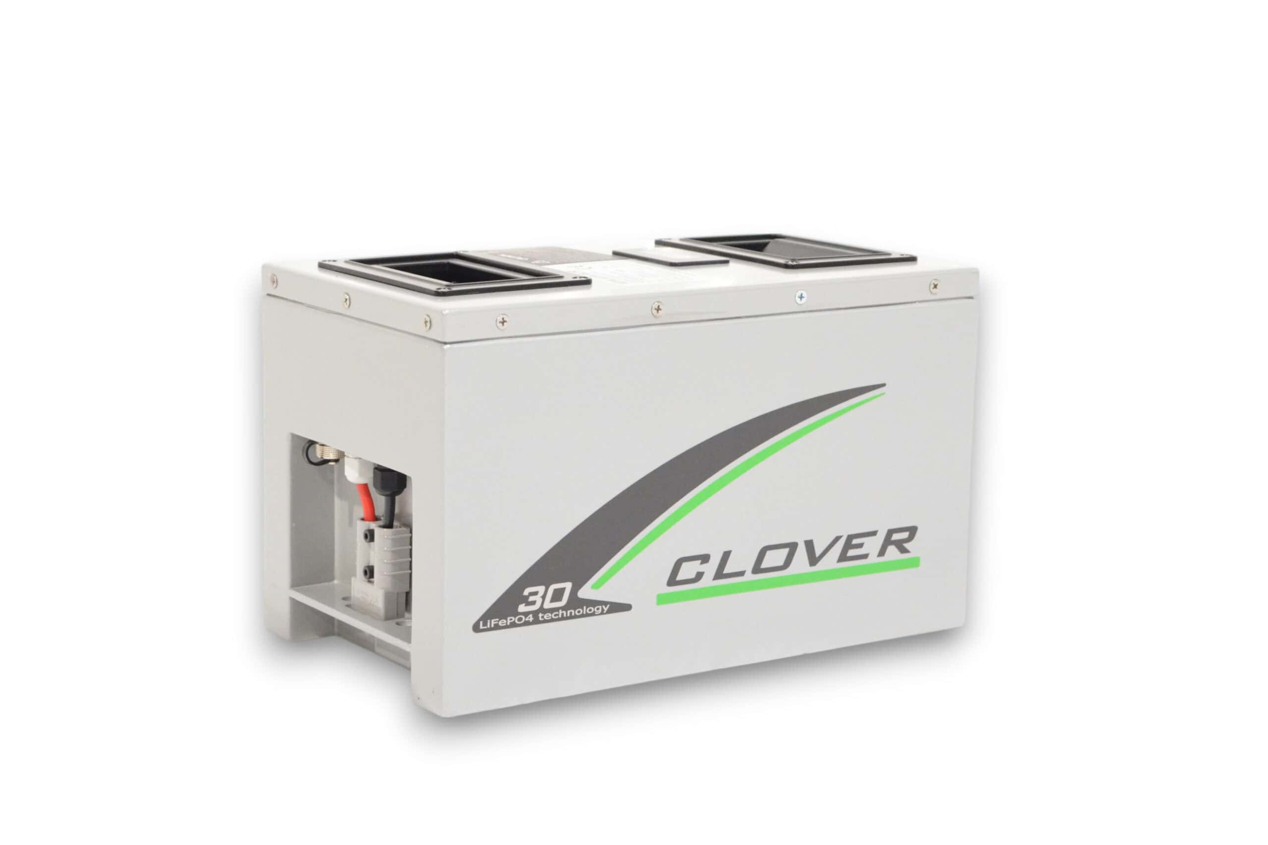 Clover battery powered walk behind power trowel 30 Ah on a concrete floor